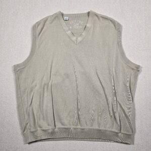 Cutter & Buck Sweater Vest Mens XL Beige Tan V-Neck 100% Cotton Classic
